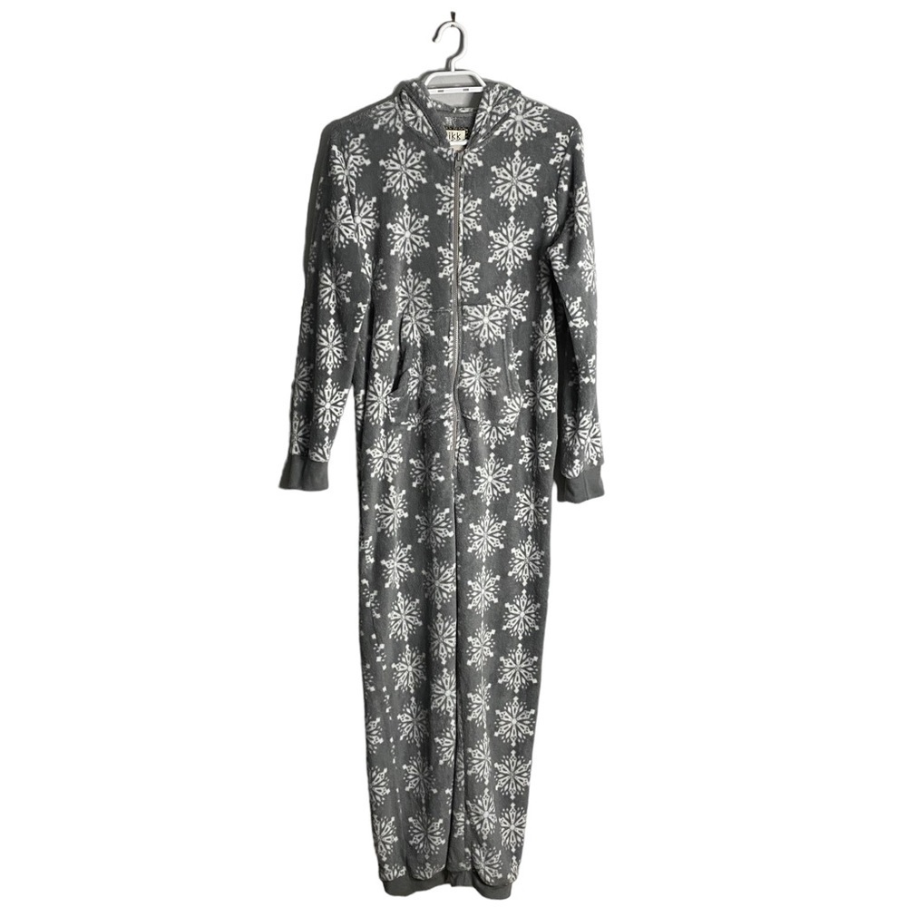 Mikk Lounge Snowflake Pattern Hooded Fleece Cozy Onesie